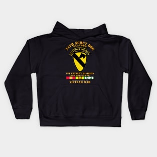 34th Scout Dog Platoon 1st Cav w Tab - VN SVC Kids Hoodie